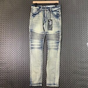 Reason 30 Blue‎ Faded Biker Slim Stretchy Denim Jeans Men's Size 32
